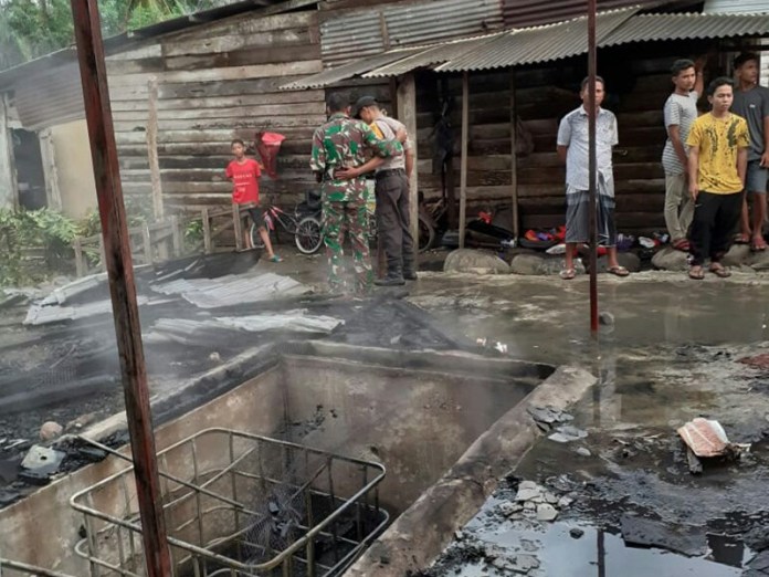 Kios Pertamini Terbakar, Seorang Teknisi Mengalami Luka Bakar Sekujur Tubuh