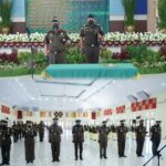 Kajati Aceh Bambang Bachtiar SH MH melantik Wakajati Aceh Hendrizal Husin SH MH dan lima kajari serta 1 koordinator, Rabu (9/3)