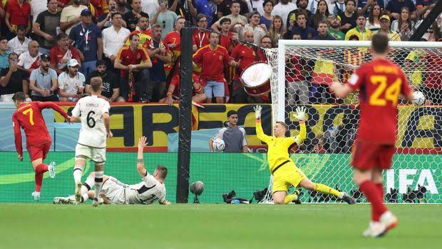 Laga Spanyol vs Jerman pada pertandingan kedua Grup E Piala Dunia 2022 berakhir imbang dengan skor 1-1 di Stadion Al Bayt, Al Khor, Qatar, Senin, 27 November 2022 | INFOACEH.net Laga Spanyol vs Jerman pada pertandingan kedua Grup E Piala Dunia 2022 berakhir imbang dengan skor 1-1 di Stadion Al Bayt, Al Khor, Qatar, Senin, 27 November 2022