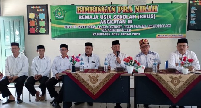 Kantor Kementerian Agama (Kemenag) Aceh Besar membekali siswa dan siswi ilmu tentang berumah tangga