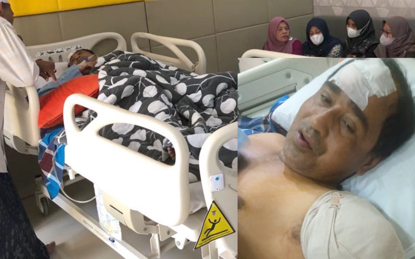 Pj Bupati Aceh Timur Ir Mahyuddin MSi saat dirawat di RSUDZA Banda Aceh dan telah mendapatkan penanganan dengan tindakan operasi bedah orthopedi dan traumatologi, Kamis (9/3)