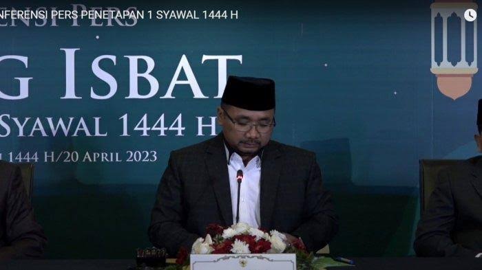 Pemerintah melalui Kementerian Agama menetapkan Hari Raya Idul Fitri atau 1 Syawal 1444 Hijriah di Indonesia jatuh pada Sabtu (22/4)
