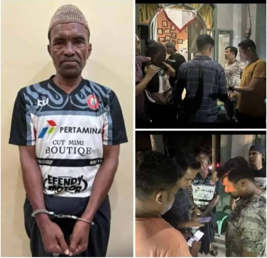 Satreskrim Polres Bireuen dan Polsek Peusangan mengamankan Saiful Bin Abdullah (54), pelaku penghina Nabi Muhammad melalui media sosial, Kamis (18/5) dini hari