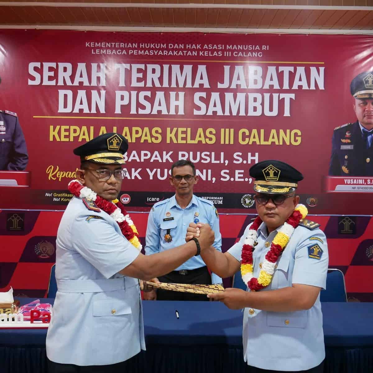 Serah jabatan Plt Kepala Lapas Calang Aceh Jaya, Kamis (8/6), dari Yusaini kepada Rusli