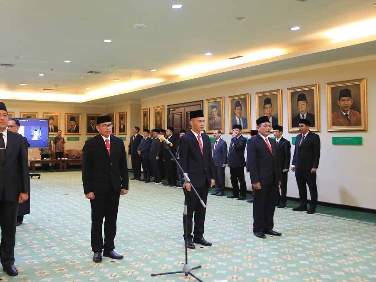 Menteri Agama Yaqut Cholil Qoumas melantik Prof Dr Ismail Fahmi Arrauf Nasution MA sebagai Rektor IAIN Langsa periode 2023 - 2027