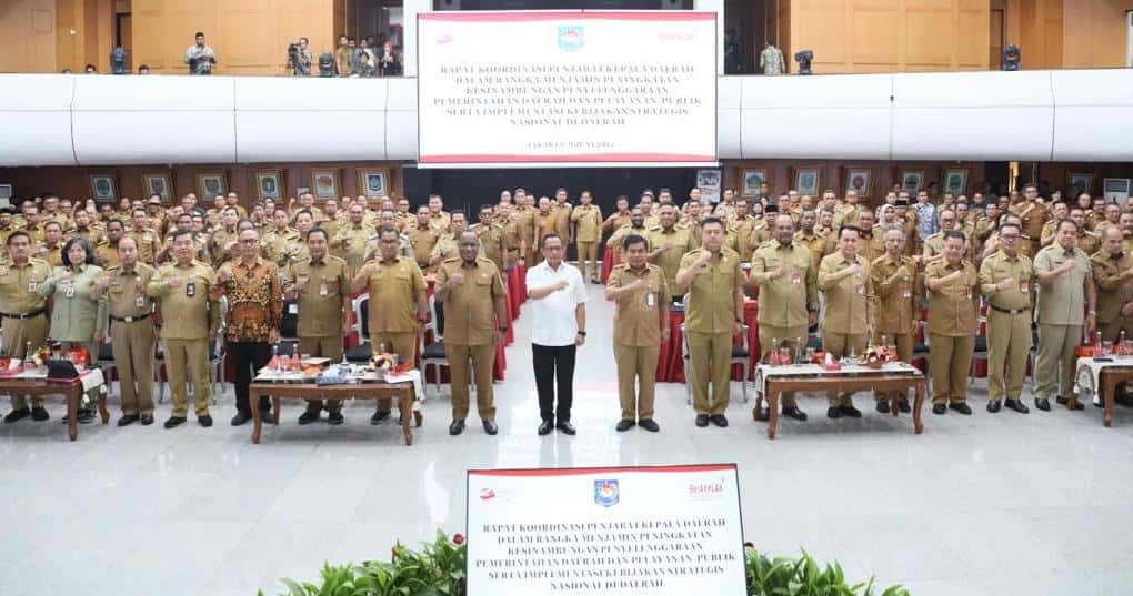 Kemendagri menggelar Rakor Pj Kepala Daerah di Gedung Sasana Bhakti Praja (SBP) Kantor Kemendagri, Jum'at (9/6)