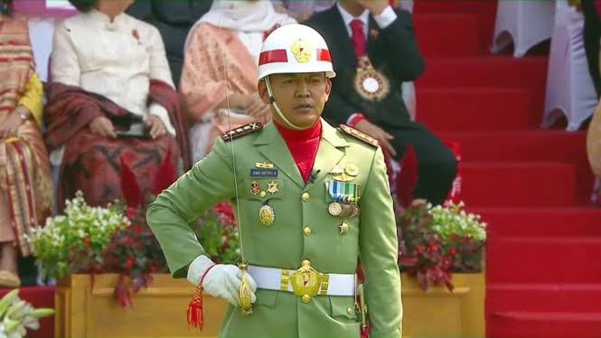Kolonel Arm Joko Setiyo Kurniawan, mantan Kapendam Iskandar Muda didapuk menjadi Komandan Upacara Peringatan Detik-detik Proklamasi HUT ke-78 Kemerdekaan RI di Istana Negara, Jakarta, Kamis (17/8)