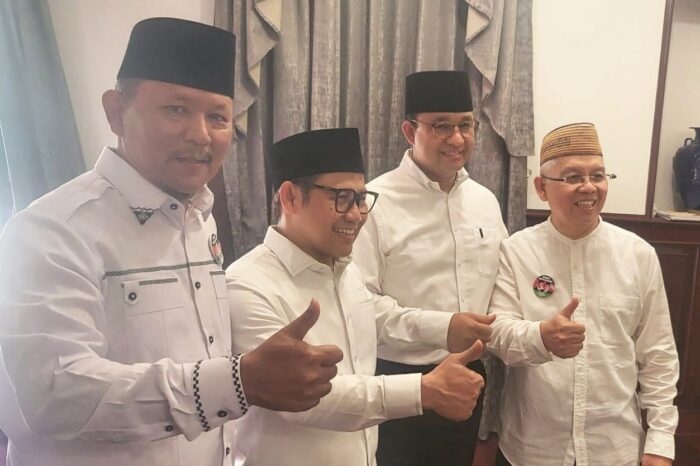 Ketua DPW PKB Aceh Irmawan menghadiri deklarasi pasangan calon Presiden dan Wakil Presiden, Anies Baswedan-Muhaimin Iskandar atau Cak Imin di Surabaya, Sabtu (2/9)