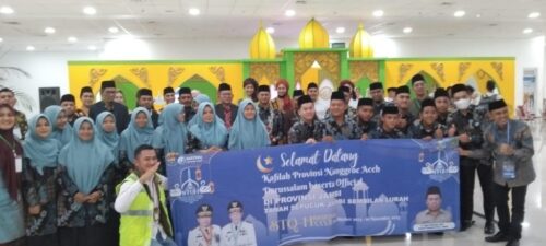 Kafilah Seleksi Tilawatil Qur’an dan Hadits (STQH) Nasional 2023 dari Aceh tiba di Jambi, Ahad (29/10)