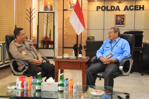 Kepala Perwakilan BPK RI Provinsi Aceh Rio Tirta beraudiensi dengan Kapolda Aceh Irjen Pol Achmad Kartiko Selasa (28/11)