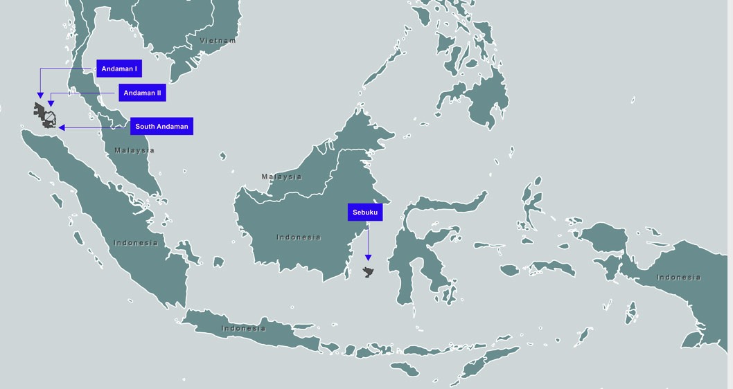 Peta Blok South Andaman. Mubadala Energy temukan cadangan gas jumbo 6 TCF di South Andaman. (Foto: Dok. SKK Migas)