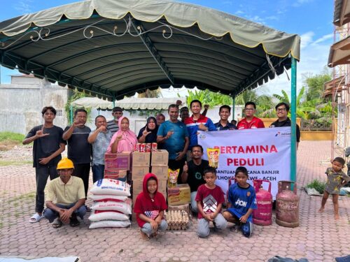 Pertamina Patra Niaga menyalurkan bantuan untuk korban banjir di wilayah Lhokseumawe dan Aceh Utara
