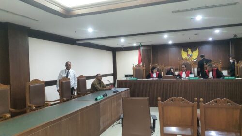 Sidang perdana gugatan Anggota DPRK Simeulue Ugek Farlian tidak dihadiri Tergugat Ketua DPR RI Puan Maharani, di Pengadilan Negeri Jakarta Pusat, Selasa (2/1/2024)