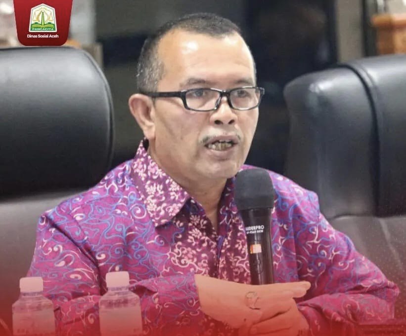 Kadis Sosial Aceh Muslem Yacob mengelar rapat perdana dengan jajaran, Kamis, 4 Januari 2023