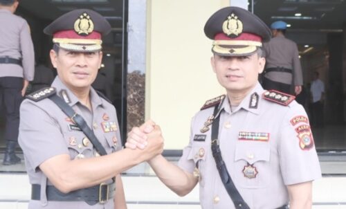 Jabatan Dirsamapta Polda Aceh diserahkan terimakan dari Kombes Pol Misbahul Munauwar kepada pejabat baru Kombes Pol Ery Apriyono, Jum'at (2/2)
