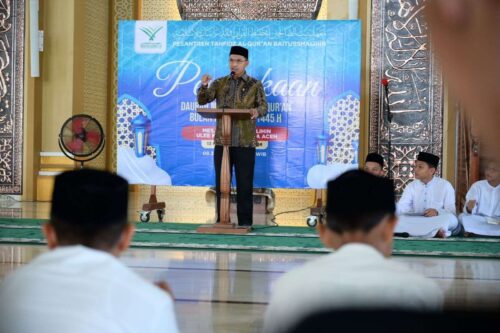 Ketua DPRK Banda Aceh saat menghadiri sekaligus membuka Daurah Hafal Qur'an di Masjid Baitusshalihin Ulee Kareng, Rabu (13/3/2024)