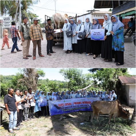 Menyambut Hari Raya Idul Adha 1445 Hijriah, PIKABAS menyerahkan bantuan 4 ekor hewan kurban kepada masyarakat di wilayah Aceh Besar. (Foto: For Infoaceh.net)