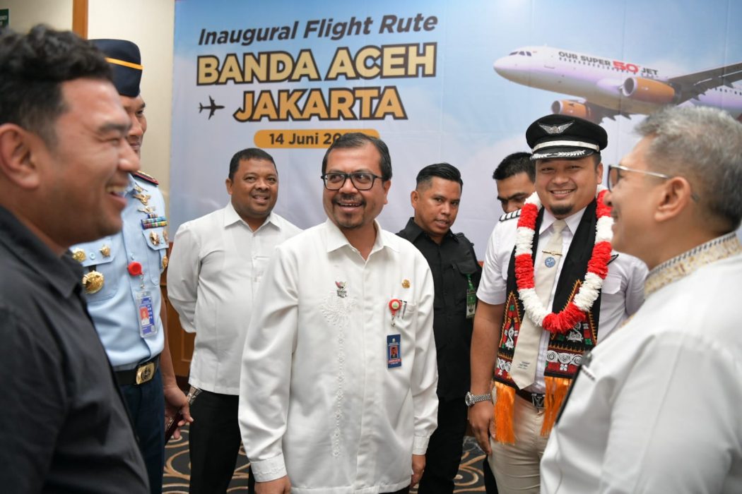 Maskapai Super Air Jet resmi membuka rute Jakarta-Aceh dan sebaliknya, Jum'at, 14 Juni 2024. Pesawat itu diharapkan mempromosikan pariwisata di daerah paling ujung barat Indonesia. (Foto: For Infoaceh.net)