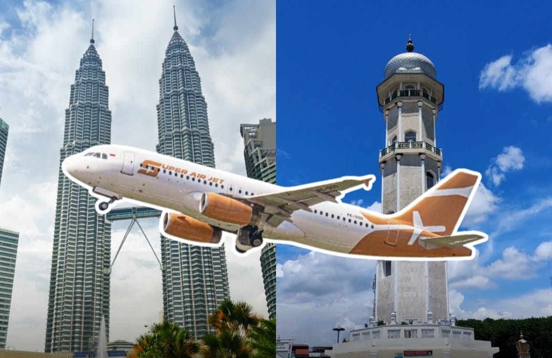 Maskapai Super Air Jet membuka penerbangan internasional rute Banda Aceh - Kuala Lumpur mulai Sabtu (3/8). Penerbangan ini akan dilakukan via Bandara SIM Blang Bintang, Aceh Besar. (Foto: Istimewa)