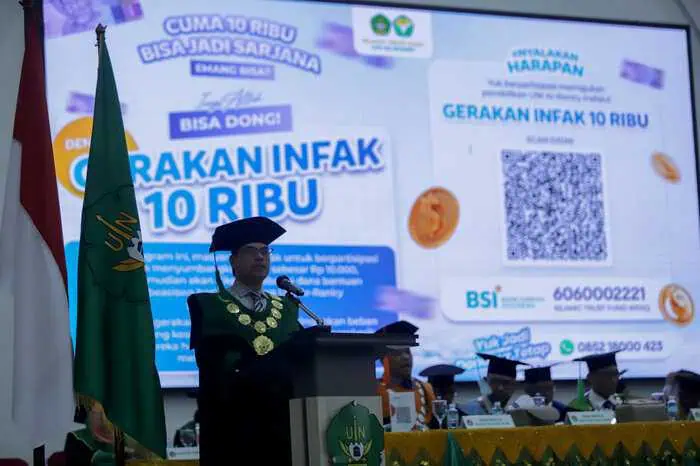 Rektor UIN Ar-Raniry Prof Mujiburrahman bekerja sama dengan BSI Aceh meluncurkan program deposito wakaf dan gerakan infak 10 ribu, Kamis (26/9). (Foto: For Infoaceh.net)