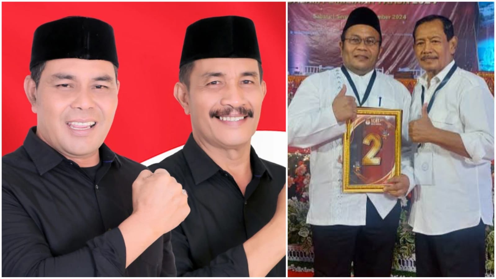 Dua paslon independen yang terpilih di Pilkada Aceh 2024 yaitu Muharram Idris-Syukri (Bupati/Wakil Bupati Aceh Besar) dan Zulkifli Adam-Suradji (Wali Kota/Wali Kota Sabang)