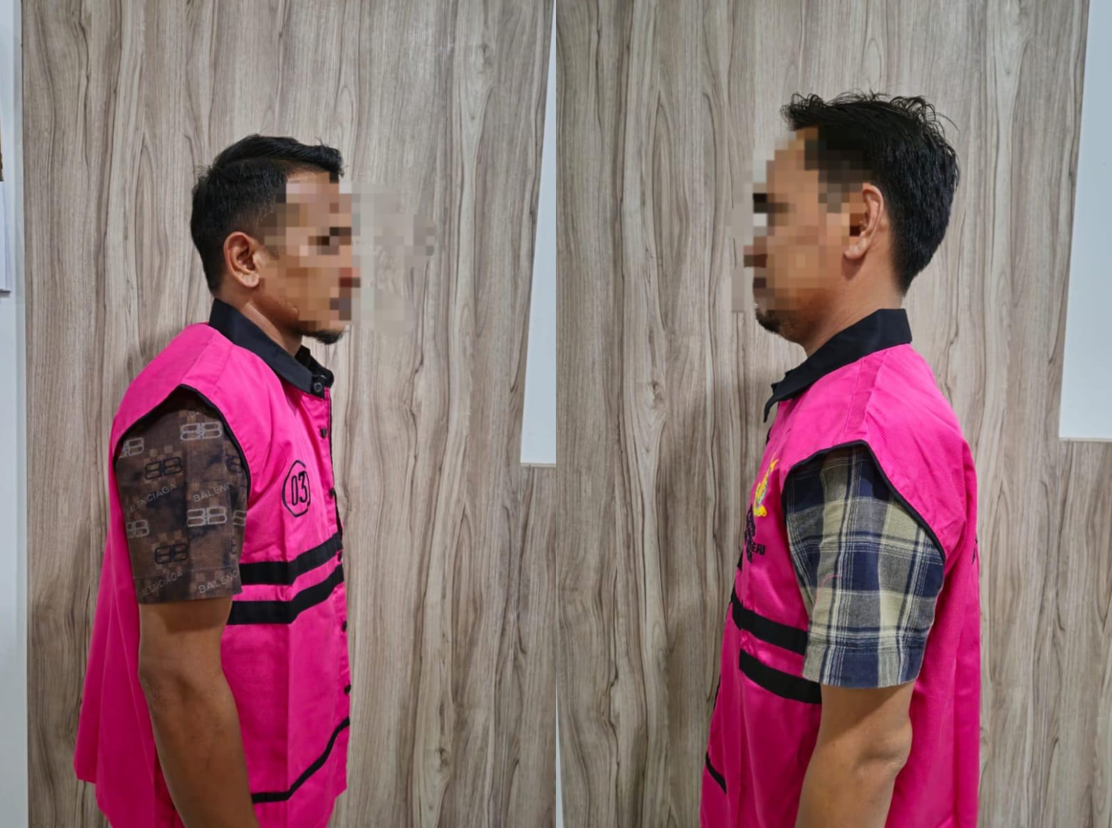 Dua tersangka SB (Pelaksana Kegiatan) dan ES (Konsultan Pengawas) dalam perkara dugaan tindak pidana korupsi pada pekerjaan lanjutan rekonstruksi pembangunan Dermaga TPI Gampong Kuala Leuge, Kecamatan Peureulak, Aceh Timur ditahan