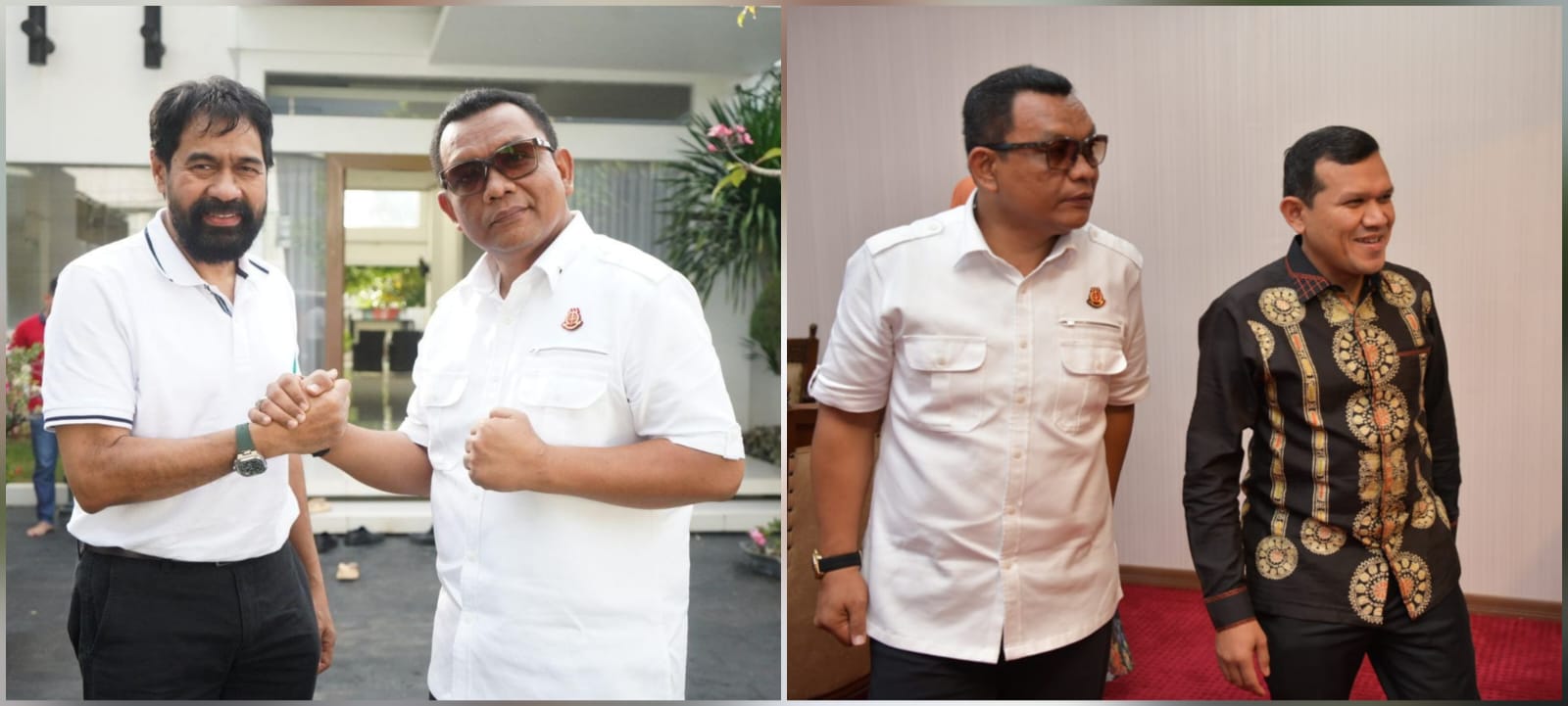 Gubernur Aceh Muzakir Manaf dan Wagub Aceh Fadhlullah menerima silaturahmi Kajati Aceh Yudi Triad dikediamannya, Banda Aceh, Kamis (24/4)