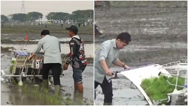 Netizen Salfok, Wapres Gibran Tanam Padi Malah Injak-injak Sawah