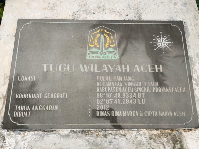 Tugu Pulau Panjang di Kecamatan Singkil Utara, wilayah Aceh. Dok. Infoaceh.net