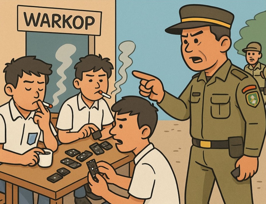 Pelajar yang berkeliaran di warkop saat jam belajar di seputaran Kota Banda Aceh. (Foto: Ilustrasi. Dok. Infoaceh.net)