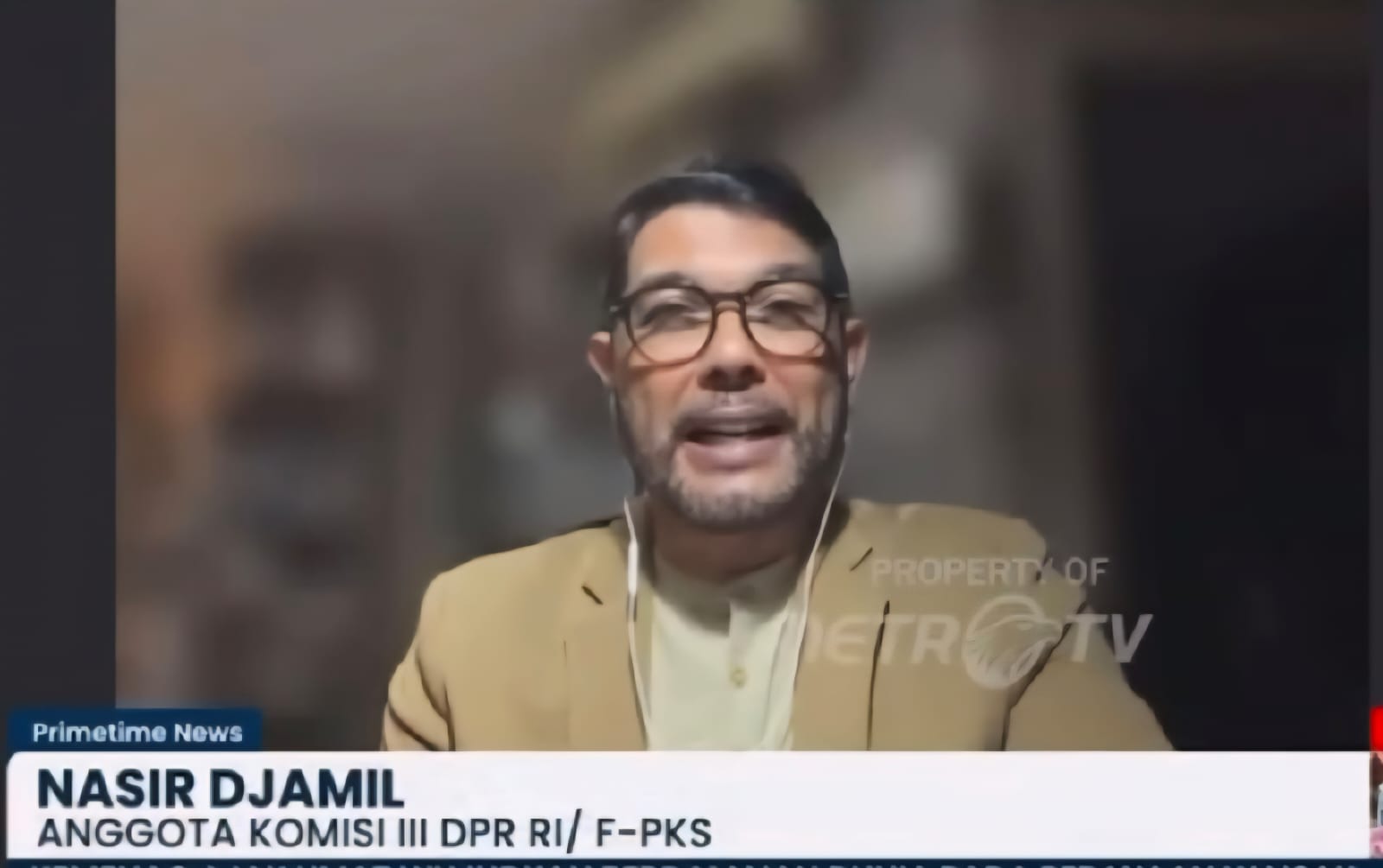 Anggota Komisi III DPR RI dari Fraksi PKS, M Nasir Djamil dalam wawancara di kanal Metro TV