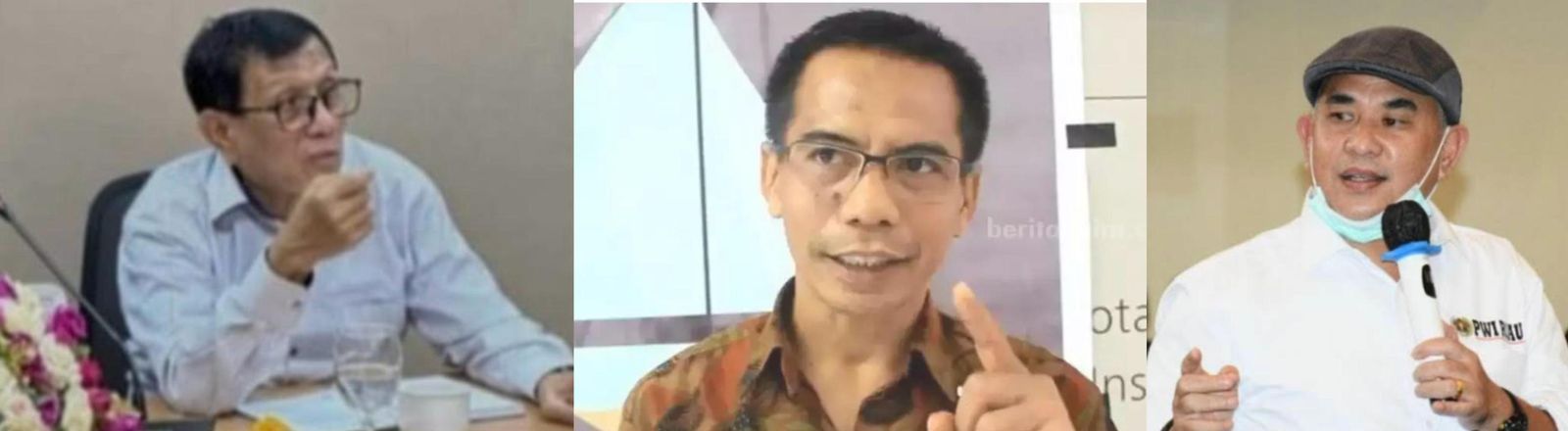 Ketua Umum PWI Kongres Bandung Hendry Ch Bangun (kiri), Anggota Dewan Pers Dahlan Dahi (tengah) dan Ketua Umum PWI KLB Zulmansyah Sekedang (kanan)