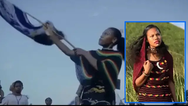 Perwakilan Miss Papua Pegunungan, Merince Kogoya, resmi dicoret dari ajang Miss Indonesia 2025 setelah video dirinya mengibarkan bendera Israel di Papua viral di media sosial. Foto : Ist