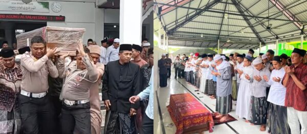 Jenazah Waled Nura dilepas usai dishalatkan di Masjid Agung Al Falah Sigli dan Dayah Nura, Tijue, Kamis (12/6). (Foto: Ist)