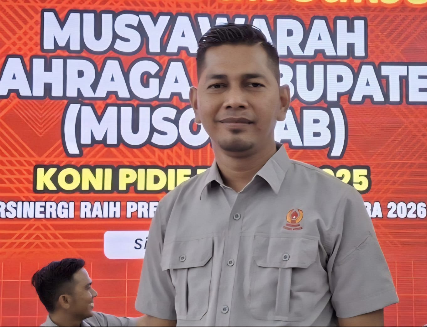 Muhammad terpilih sebagai Ketua Umum KONI Kabupaten Pidie untuk periode 2025–2029 melalui pemilihan secara aklamasi dalam Musorkab) XII di Sigli, Ahad (29/6). (Foto: Ist)