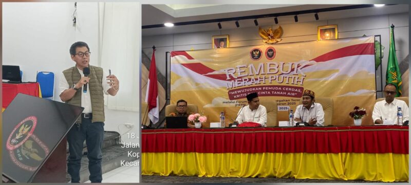 Ketua FKPT Aceh Dr Wiratmadinata SH MH memberi sambutan saat membuka Rembuk Merah Putih di aula Pascasarjana UIN Ar-Raniry, Banda Aceh, Rabu (18/6). (Foto: For Infoaceh.net)
