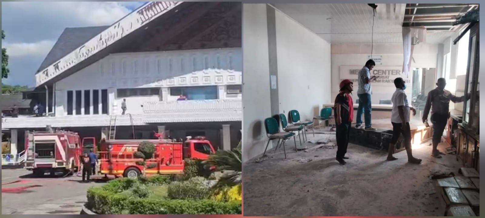 Kebakaran terjadi di Gedung DPRA tepatnya di Ruang Media Center, pada Jum'at siang, 13 Juni 2025.