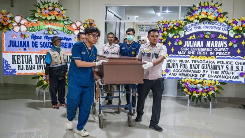 Hasil autopsi pendaki asal Brasil, Juliana Marins, menunjukkan bahwa ia meninggal karena mengalami luka akibat benturan keras saat jatuh di Gunung Rinjani, Lombok, Nusa Tenggara Barat.