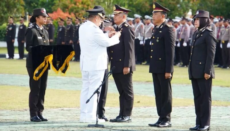 Polda Bangka Belitung menggelar upacara puncak peringatan Hari Bhayangkara ke-79 di Halaman Kantor Gubernur, Selasa (1/7/2025),