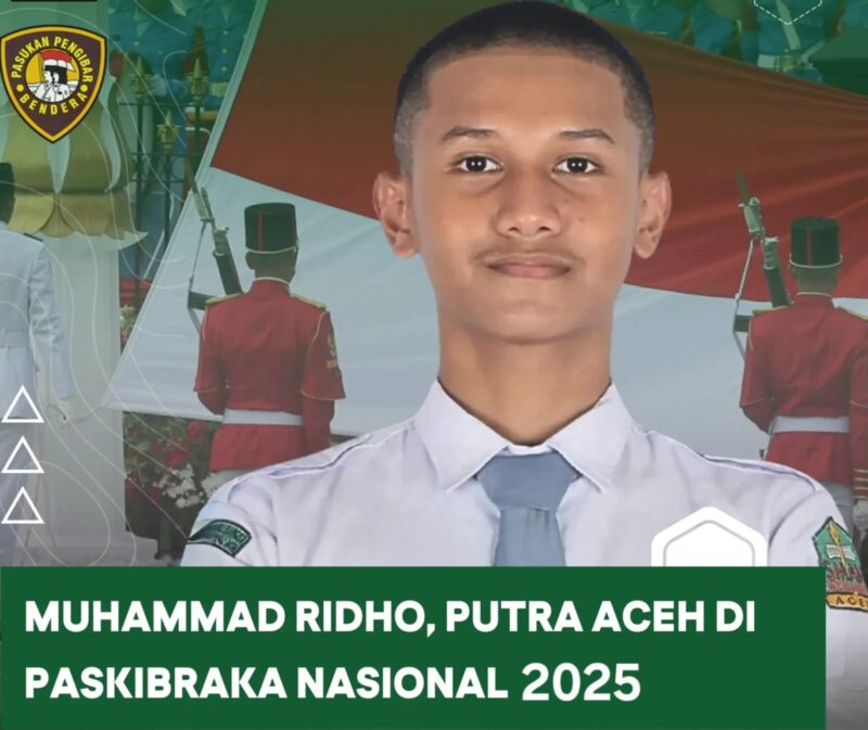 Muhammad Ridho, siswa SMAN Modal Bangsa (MOSA) Aceh terpilih sebagai Pasukan Pengibaran Bendera Pusaka (Paskibraka) nasional tahun 2025 mewakili Provinsi Aceh. (Foto: Ist)