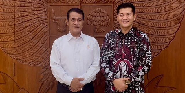 Bupati Aceh Selatan Mirwan MS diterima oleh Menteri Pertanian RI, Andi Amran Sulaiman, di kediaman pribadinya di Jakarta