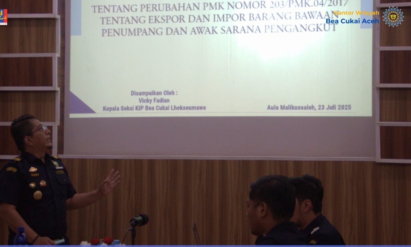 Bea Cukai Lhokseumawe menggelar Program Pengembangan Kompetensi Pegawai (P2KP), Rabu (23/7), di Aula Malikussaleh Kantor Bea Cukai setempat. (Foto: Ist)