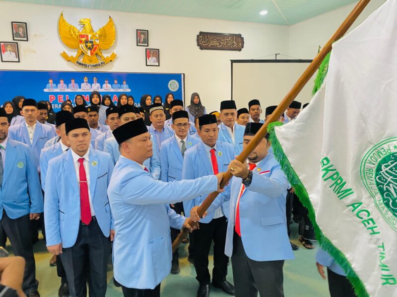 Pelantikan pengurus DPD BKPRMI Aceh Timur masa bakti 2025–2029, Selasa (29/7), di aula Pendopo Bupati Aceh Timur.