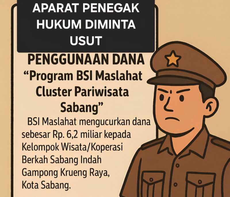 Aparat Penegak Hukum diminta menyelidiki dugaan penyimpangan dana Ziswaf Rp6,2 miliar yang dikelola BSI Maslahat di Sabang. (Foto: Ilustrasi)
