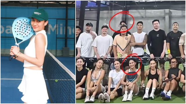 Sebuah tangkapan layar yang menampilkan foto Azizah Salsha (depan) dan Philo Paz Armand (belakang) yang viral di media sosial usai keduanya kepergok bertemu.
