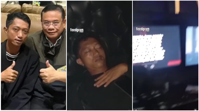 Sebuah tangkapan layar video yang viral di media sosial, memperlihatkan sosok pria diduga Ahmad Husein, pentolan demo Pati, terbaring tak sadarkan diri di sebuah ruang karaoke, Jumat (22/8/2025).