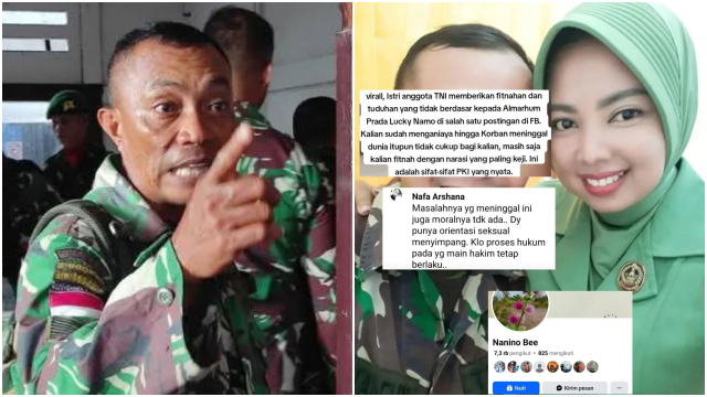 Ayah Prada Lucky Chepril Saputra Namo, Serma Christian Namo, sedang memburu akun Nafa Arshana yang diduga melontarkan pernyataan tak pantas kepada anaknya.