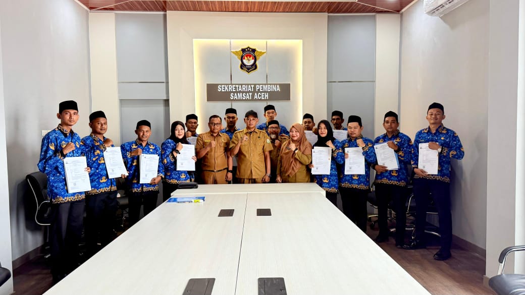 UPTD Pengelolaan Pendapatan Aceh (PPA) Wilayah I Banda Aceh resmi menerima tambahan 16 Pegawai Pemerintah dengan Perjanjian Kerja (PPPK), Senin (4/8). (Foto: Ist)