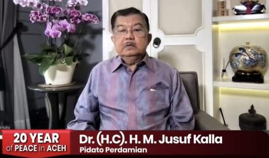 Wapres ke-10 dan ke-12 RI, HM Jusuf Kalla menegaskan perdamaian di Aceh harus terus dijaga dan diisi pembangunan demi kesejahteraan rakyat. (Foto: Ist)