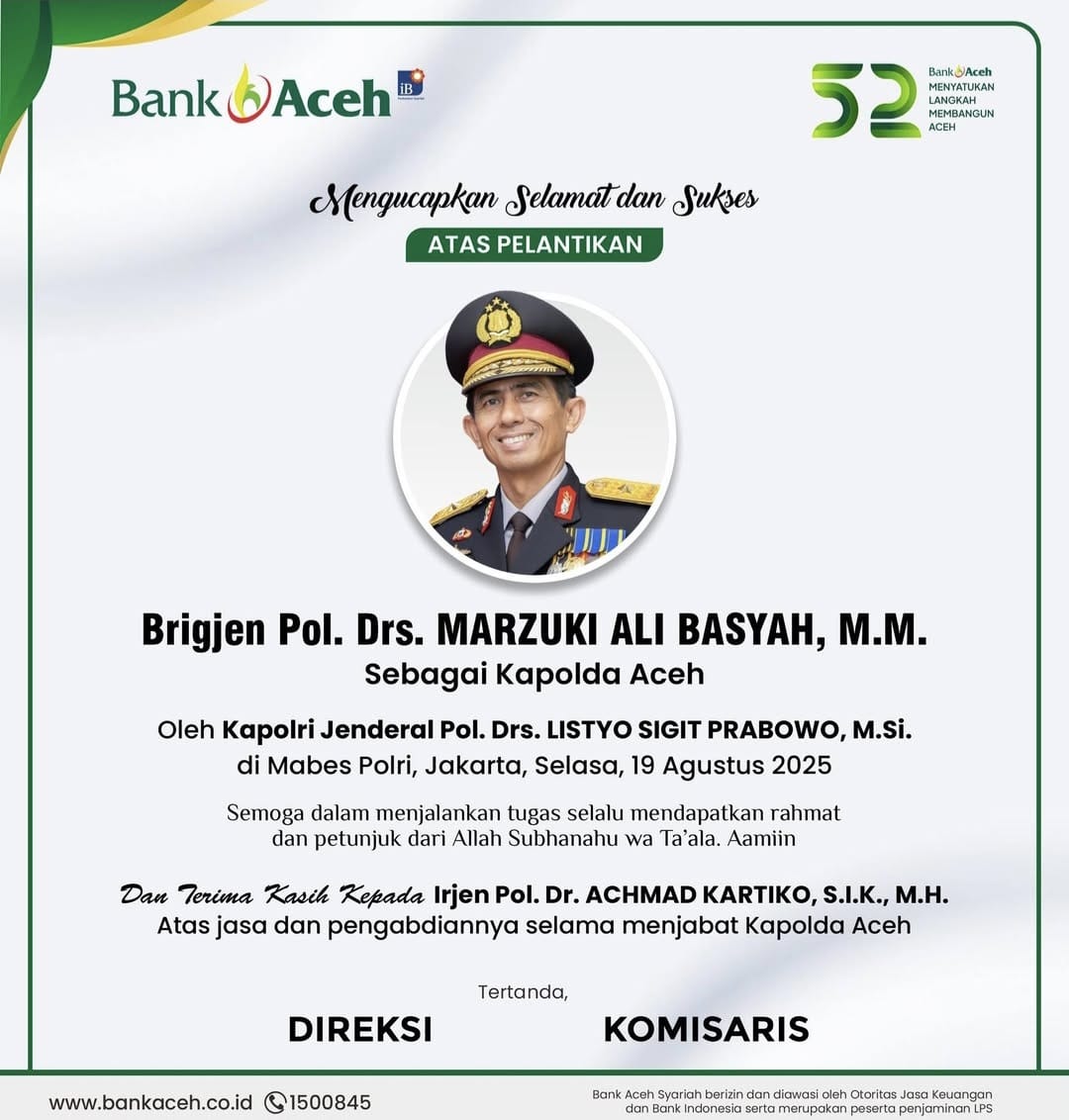 IKLAN BANK ACEH KAPOLDA BARU